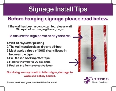 Sign Install Instructions | printservices.christushealth.org